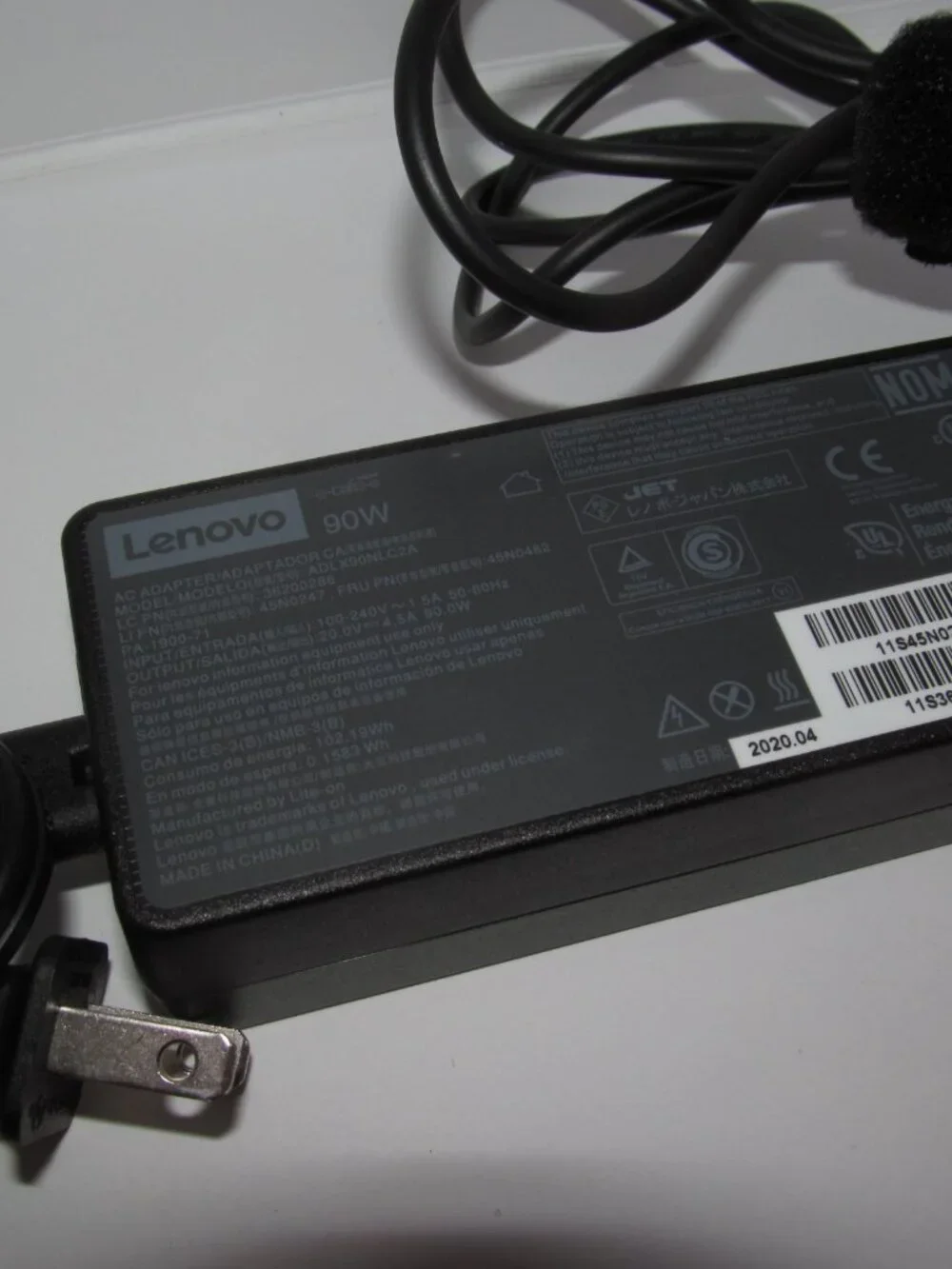Lenovo 90W AC Laptop Charger 20V 4.5A ADLX90NLC2A 36200287 45N0483 Tested Works